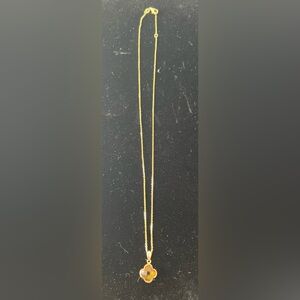 14k Yellow Gold Citrine Flower Necklace